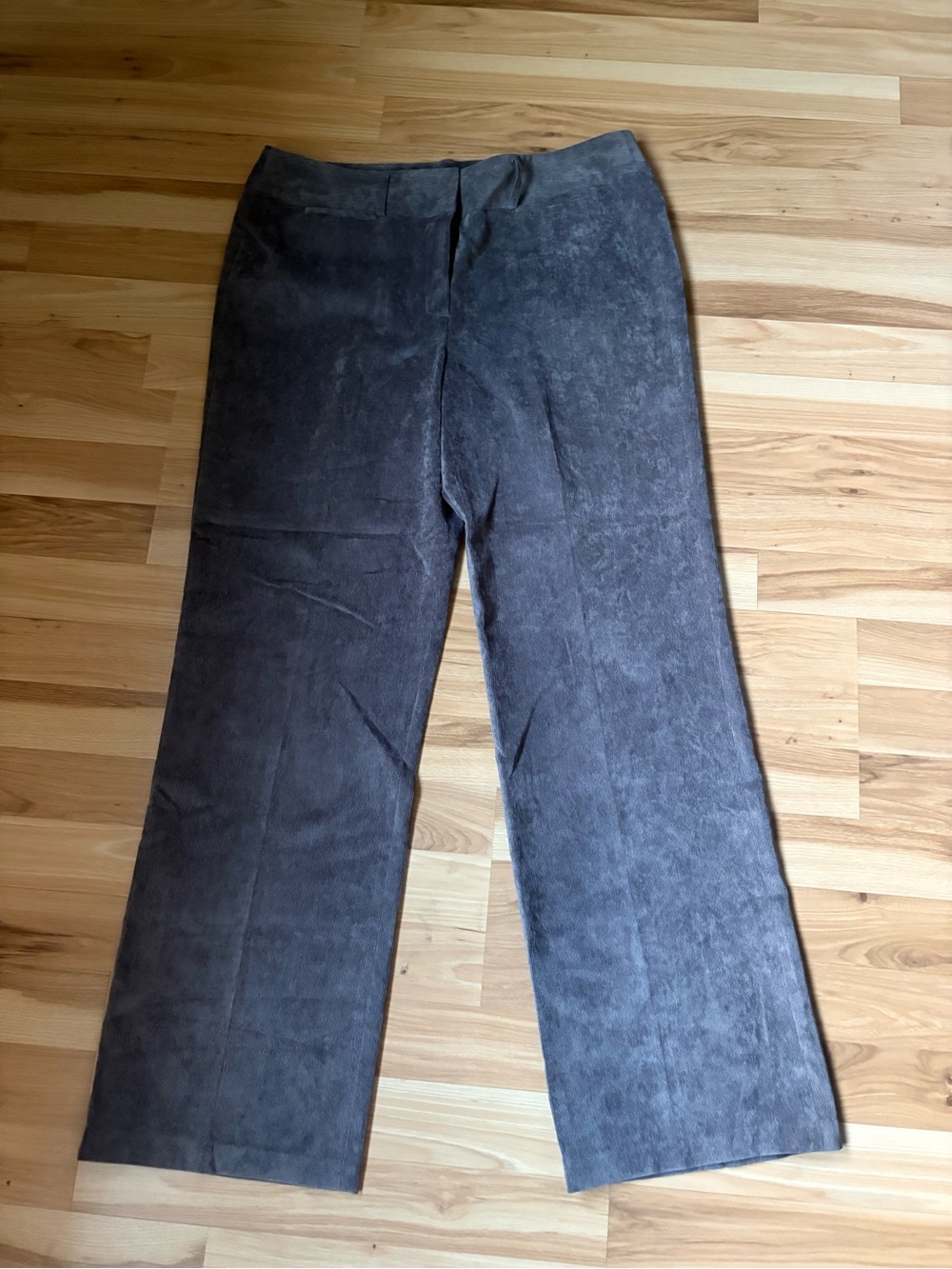 Larry Levine Gray Suede-Look Wide-Leg Pants